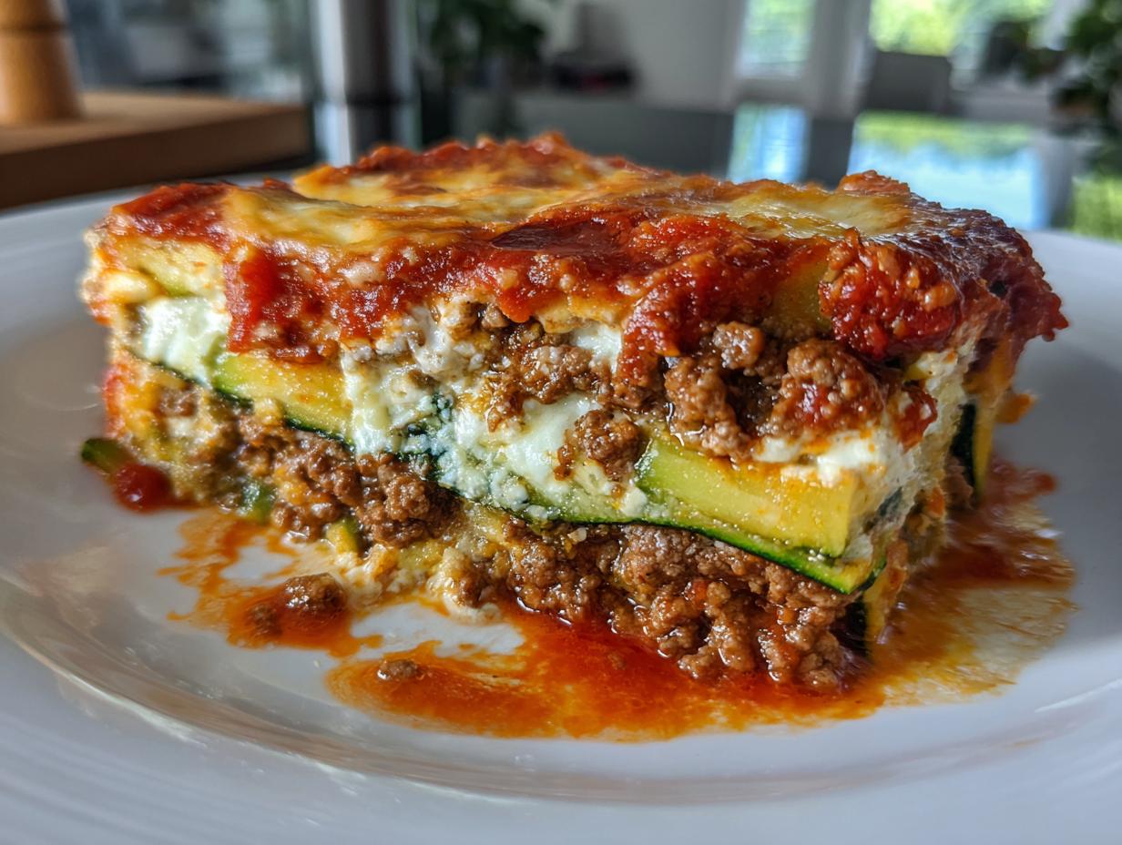 Zucchini Lasagna with Meat Sauce