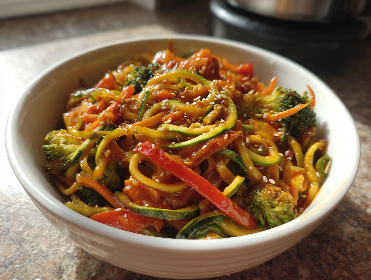Zucchini Noodle Stir Fry with Chicken