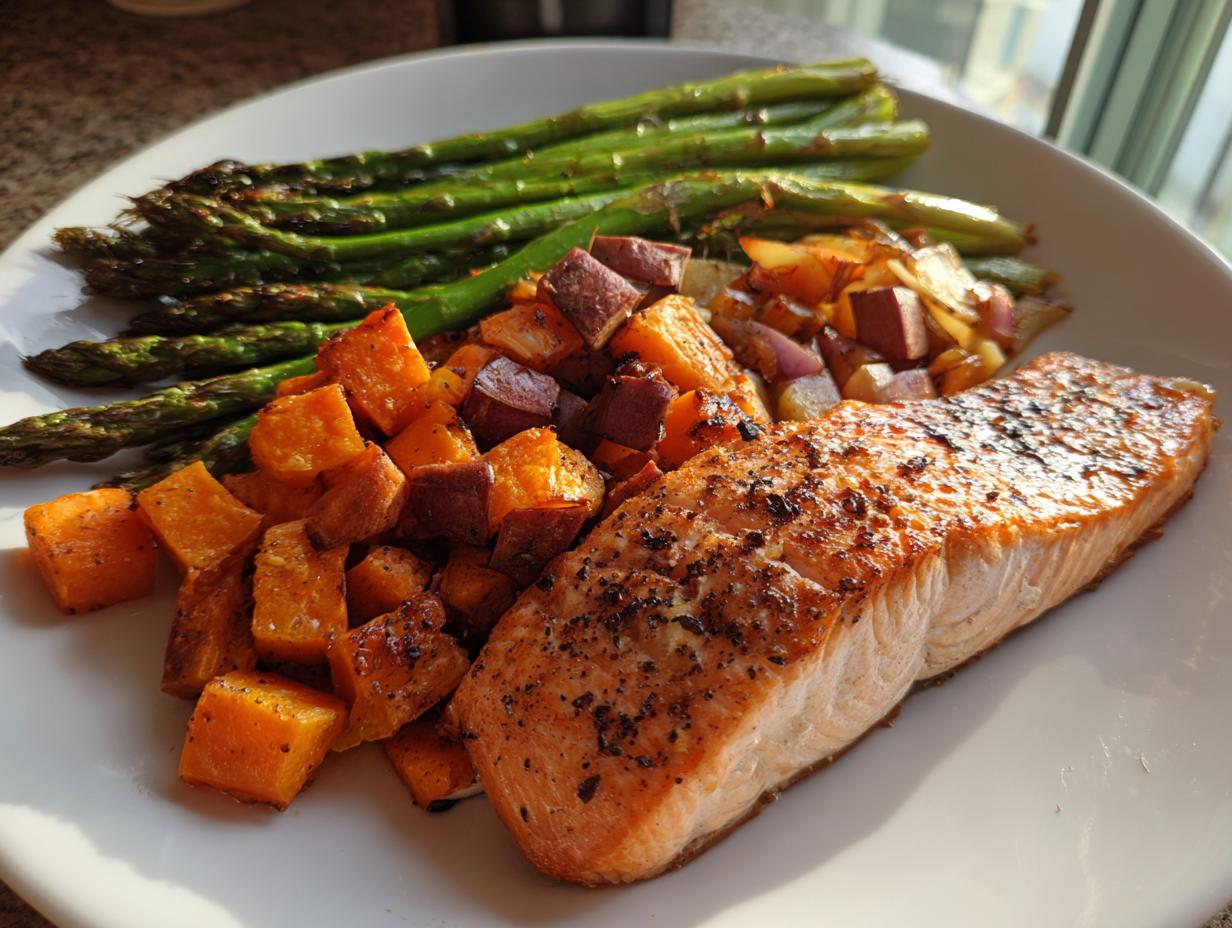 Baked Salmon with Roasted Veggies