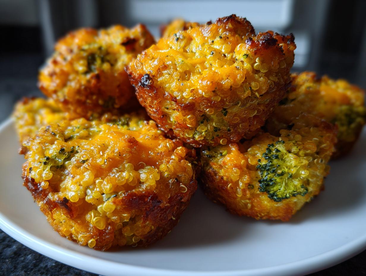 Broccoli Cheddar Quinoa Bites