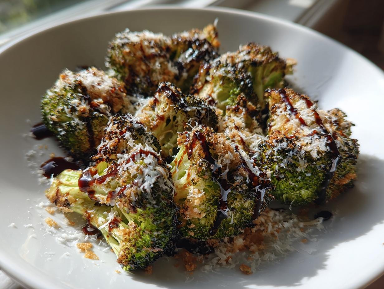 Crispy Smashed Broccoli with Balsamic &amp; Parmesan