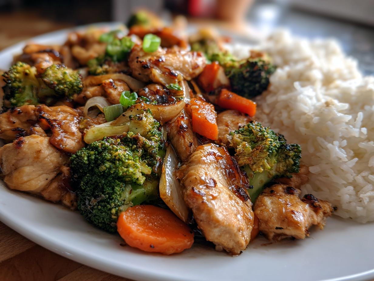 Hibachi Chicken with Vegetables and Rice