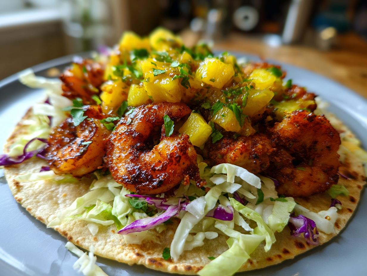Jerk Shrimp Tacos with Pineapple Salsa