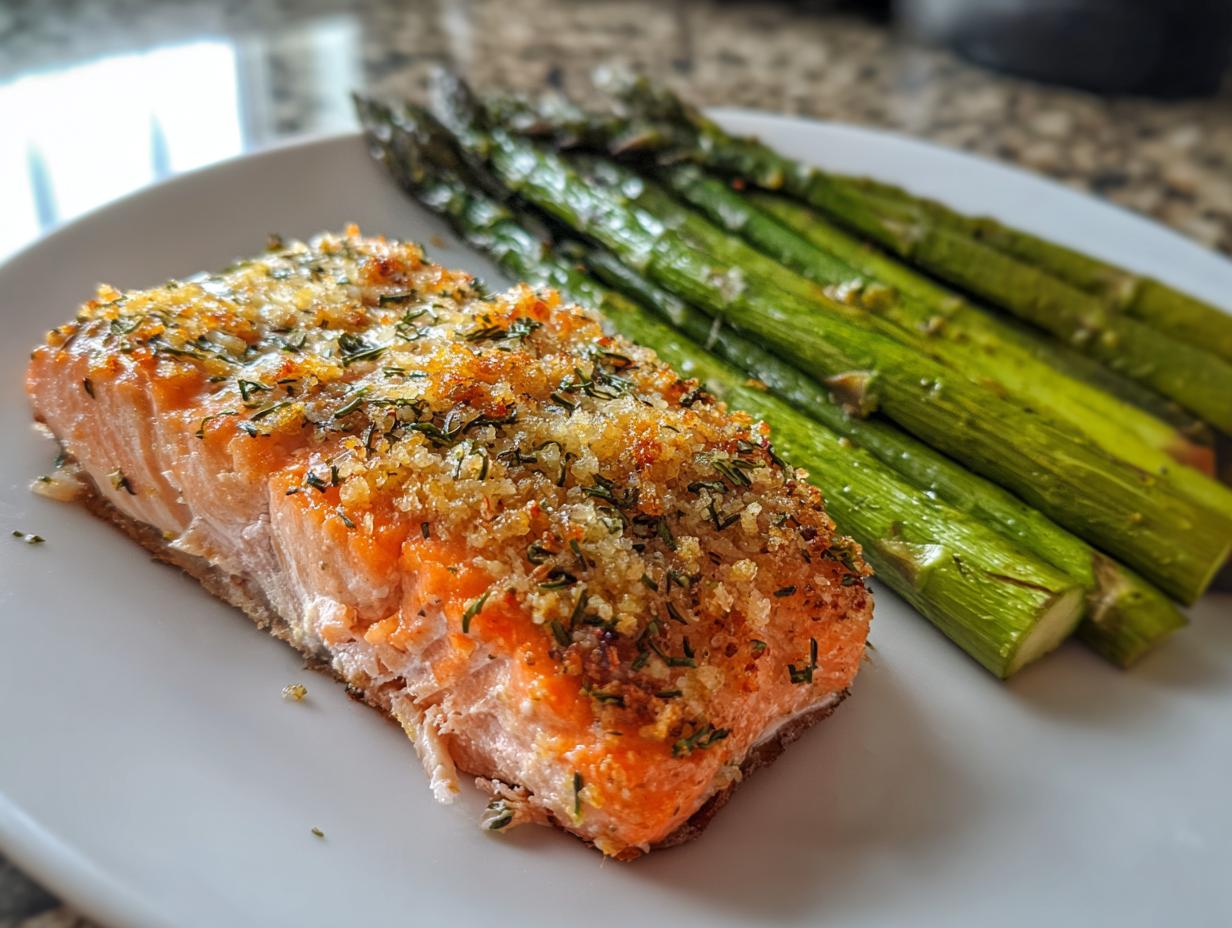 Lemon Dill Salmon with Roasted Asparagus