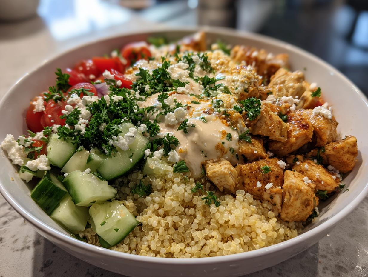 Meal Prep Creamy Chicken &amp; Hummus Bowls