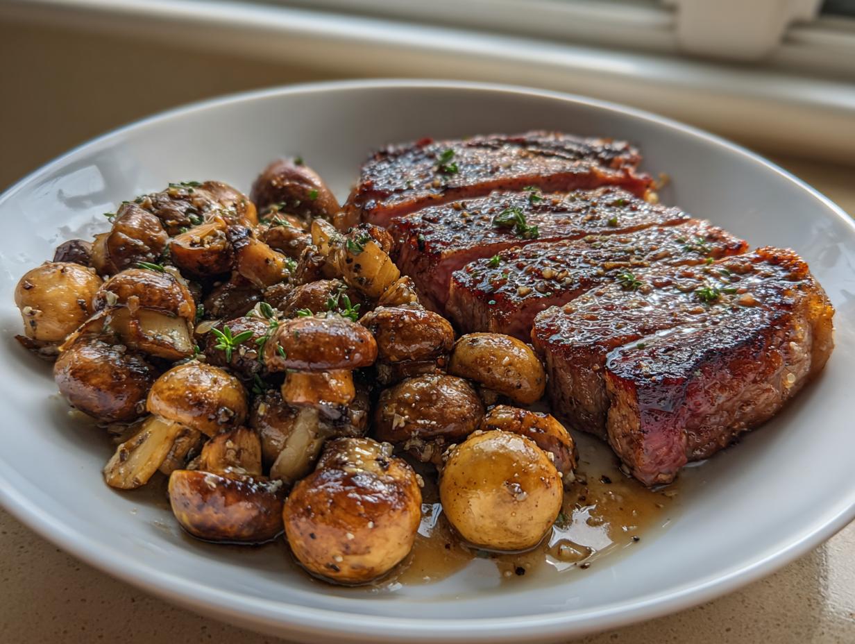 Ribeye Steak with Mushrooms