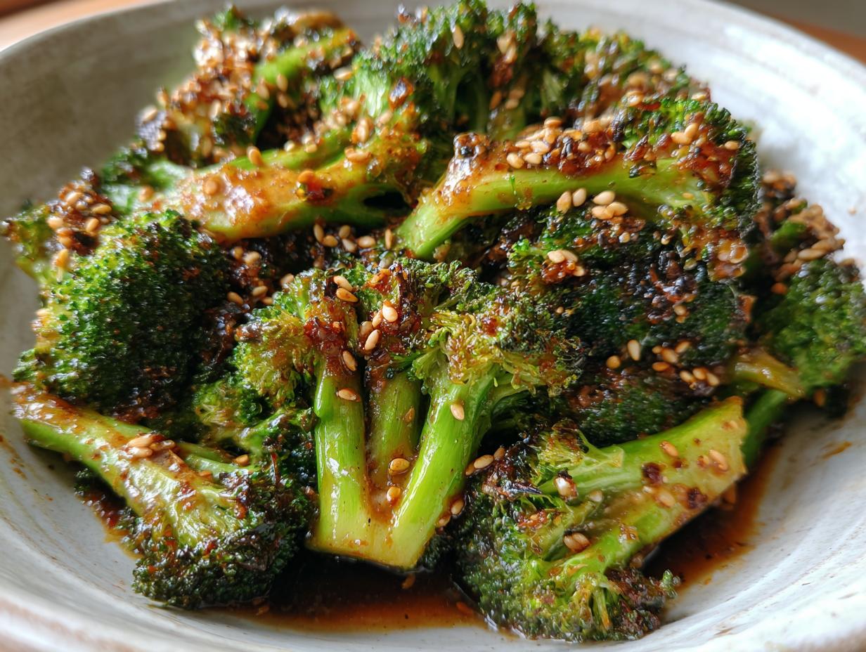 Roasted Broccoli Salad with Sesame Dressing