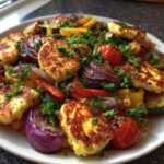 Roasted Vegetable and Halloumi Traybake