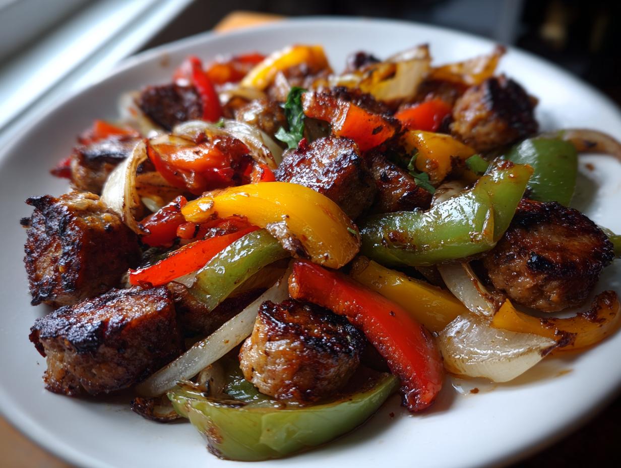 Sheet Pan Sausage and Peppers