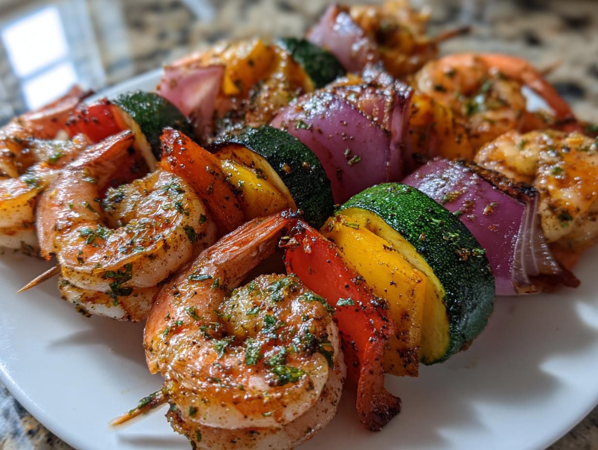 Spicy Shrimp and Vegetable Skewers