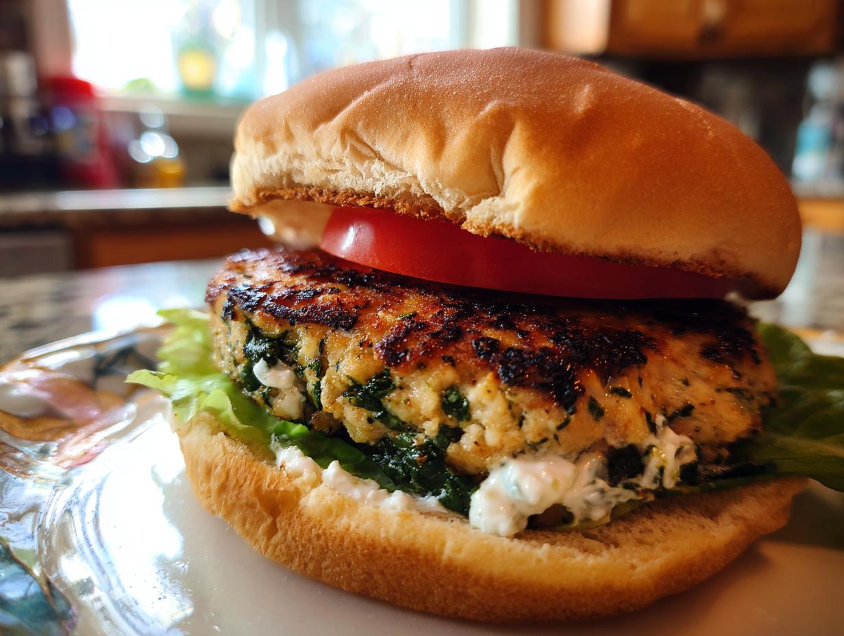 Spinach and Feta Turkey Burgers