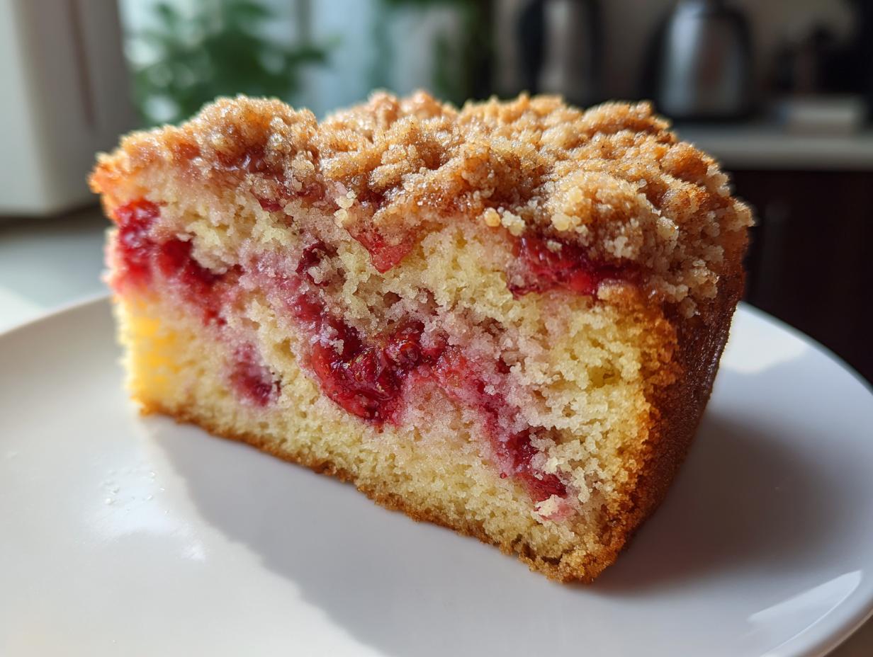 Strawberry Coffee Cake with Streusel Topping