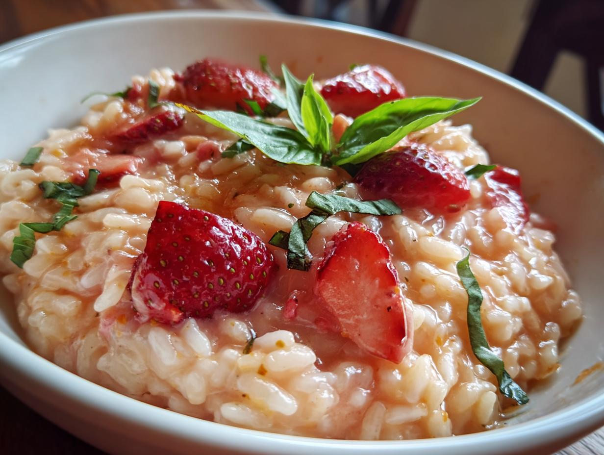 Strawberry Risotto with Parmesan and Butter