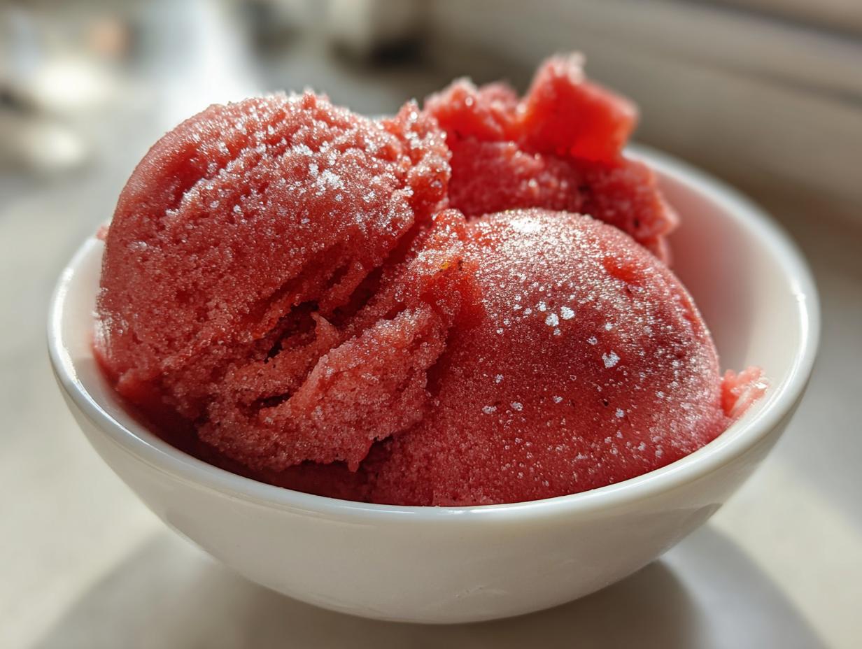 Homemade Strawberry Sorbet