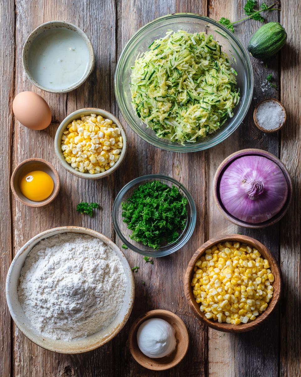 Zucchini and Corn Fritters - detail 1