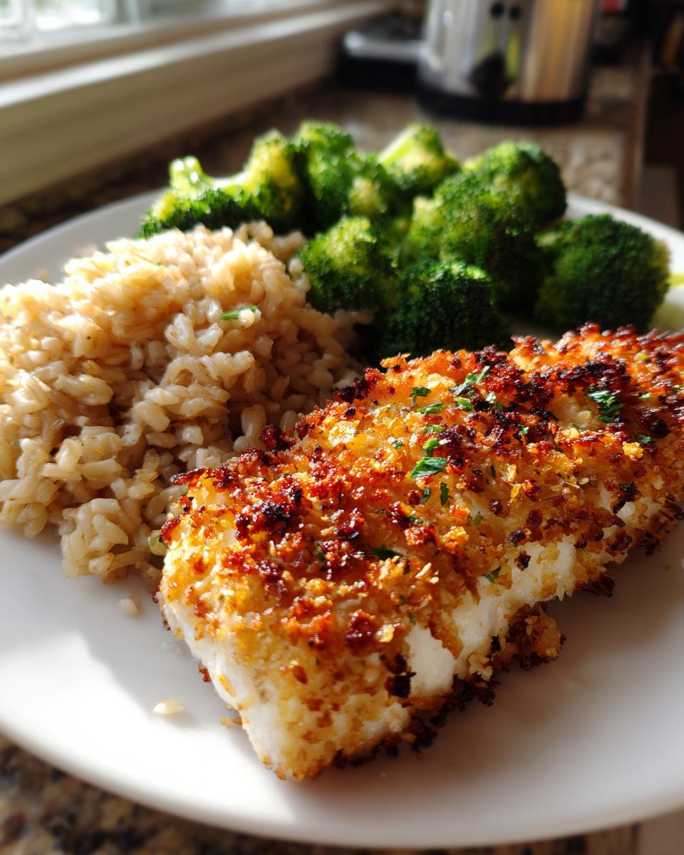 Almond-Crusted Fish with Broccoli Rice - detail 2