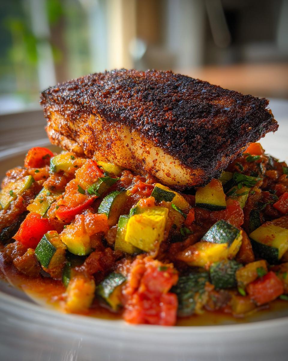 Blackened Basa with Ratatouille - detail 2