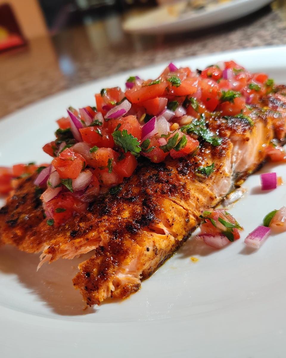 Chipotle-Roasted Salmon with Tomato Salsa - detail 2
