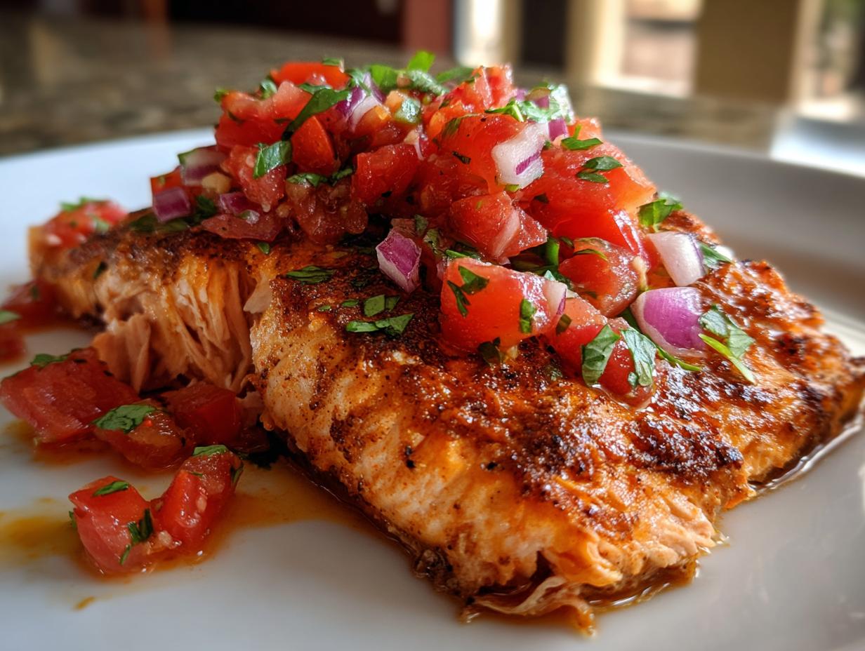 Chipotle-Roasted Salmon with Tomato Salsa