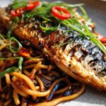 Grilled Mackerel with Teriyaki Noodles