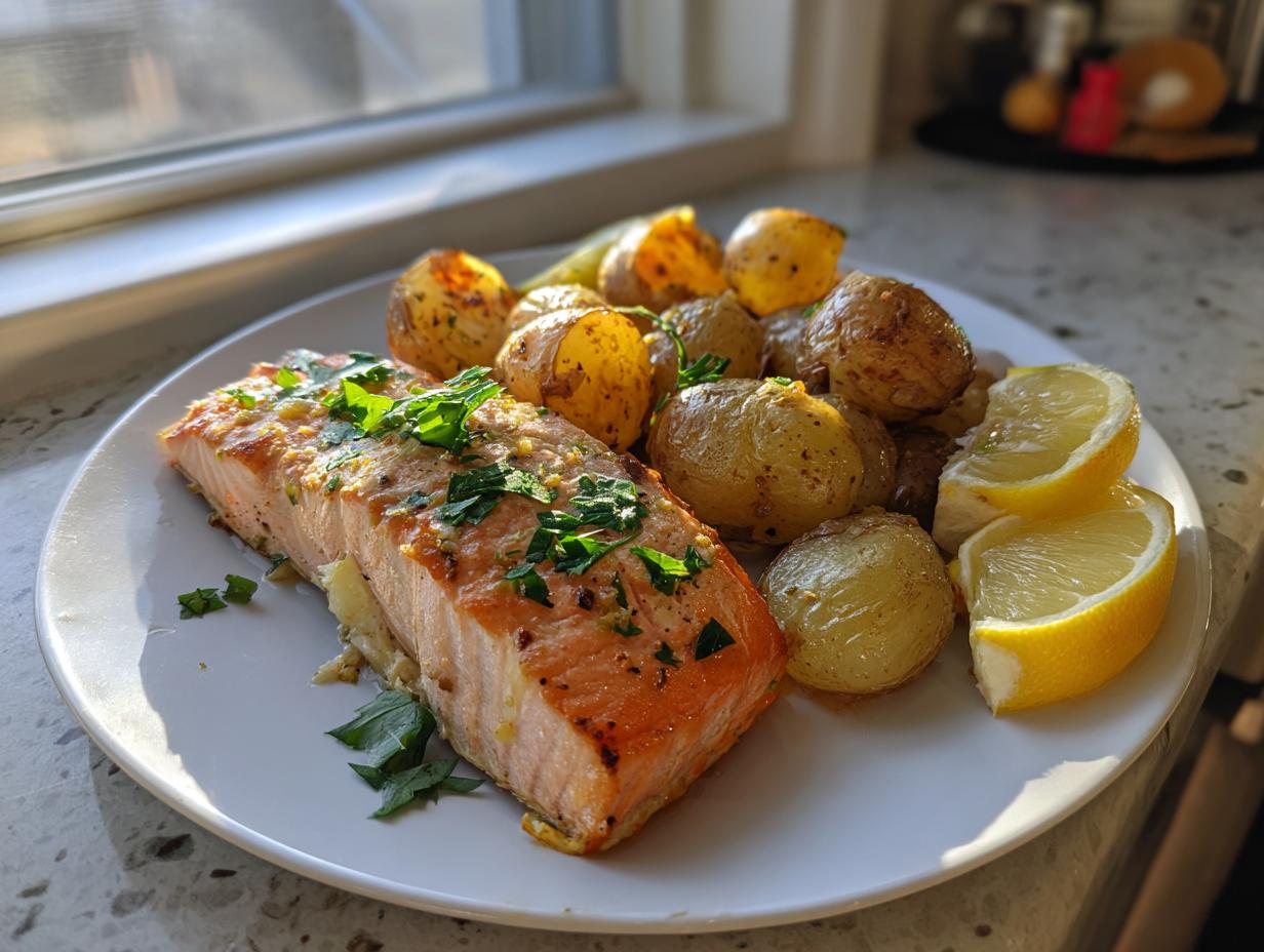 Instant Pot Salmon with Garlic Potatoes