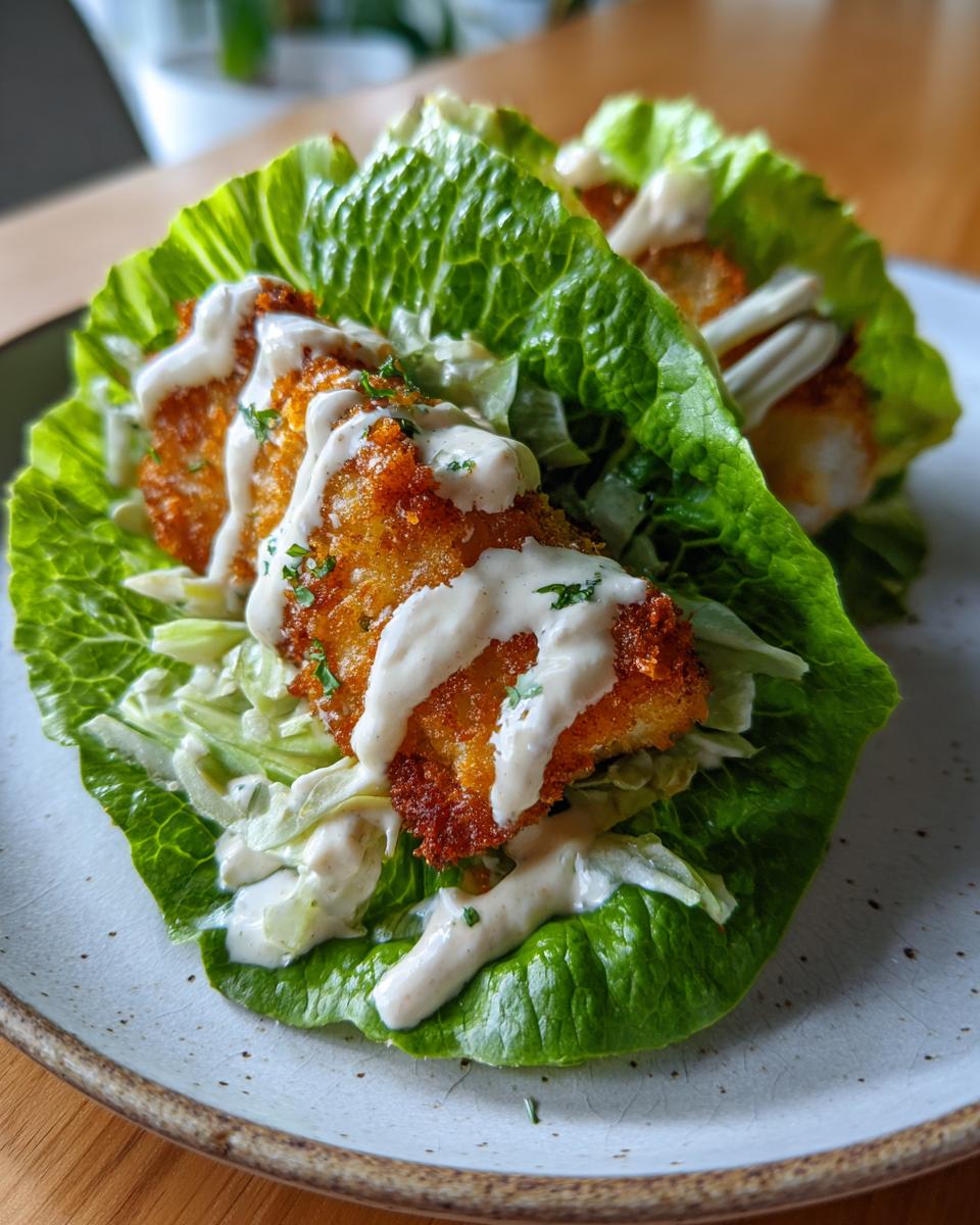 Lettuce Fish Tacos with Lime Crema - detail 2