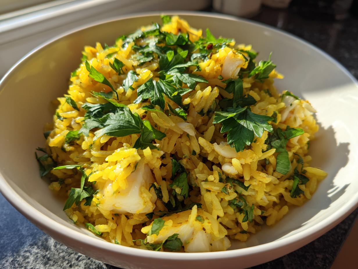 One Pot Leek, Turmeric &amp; Smoked Haddock Rice