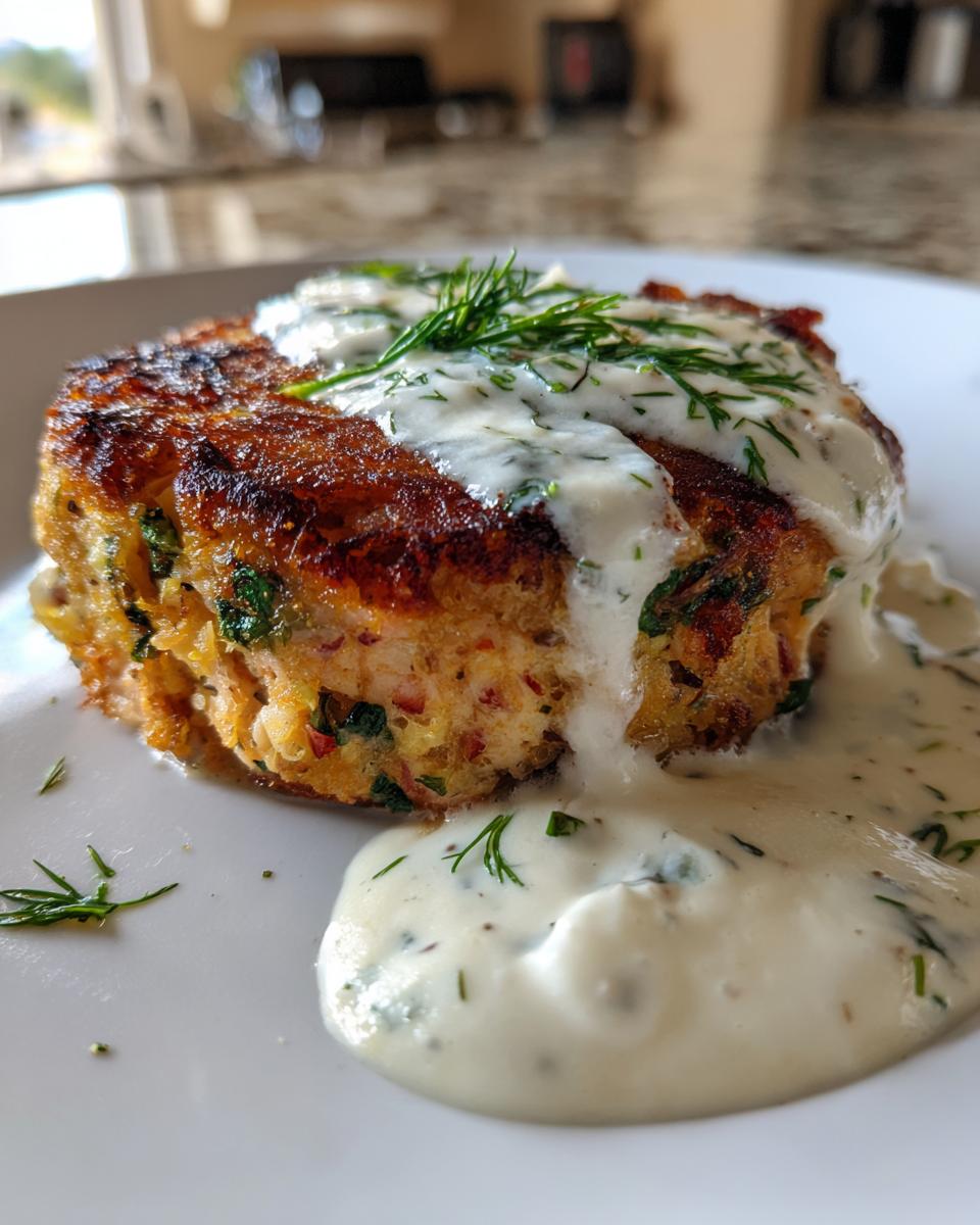 Salmon Patties with Lemon Yogurt Sauce - detail 2