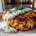 Salmon Patties with Lemon Yogurt Sauce