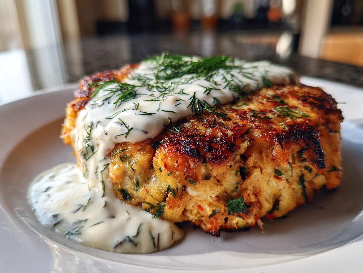 Salmon Patties and Lemon Yogurt Sauce