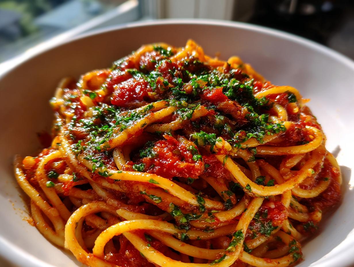 Sardine Tomato Pasta with Gremolata
