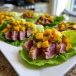 Seared Tuna Lettuce Wraps with Mango Salsa