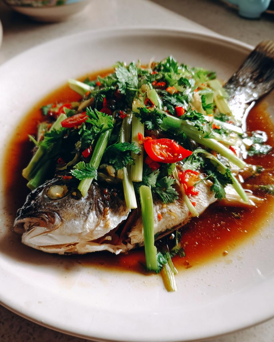 Soy Steamed Sea Bream with Ginger - detail 2