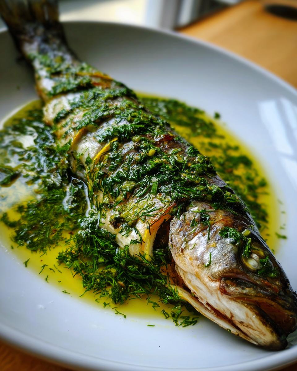 Steamed Trout with Mint & Dill Dressing - detail 2