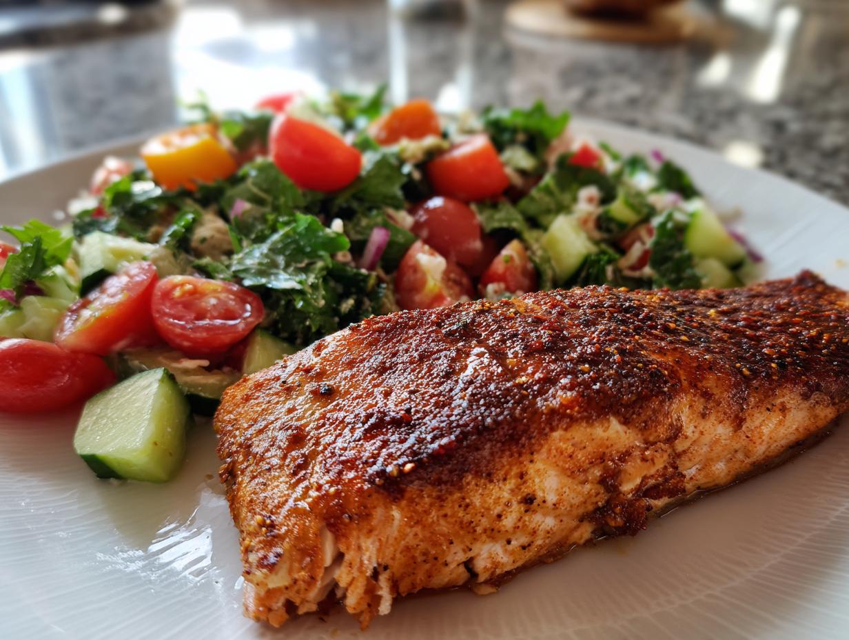 Sumac Salmon with Spring Fattoush