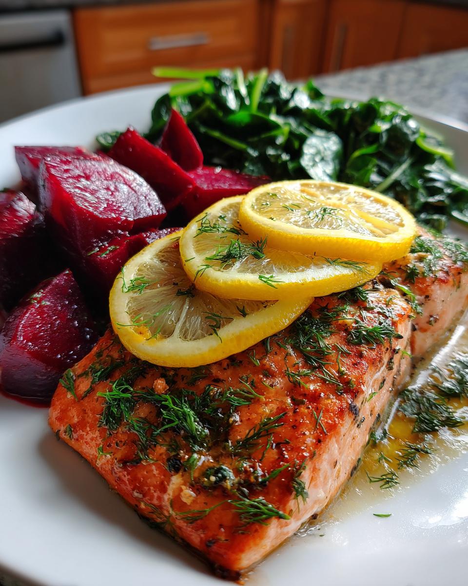 Zesty Salmon with Roasted Beets & Spinach - detail 2