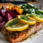 Zesty Salmon with Roasted Beets & Spinach