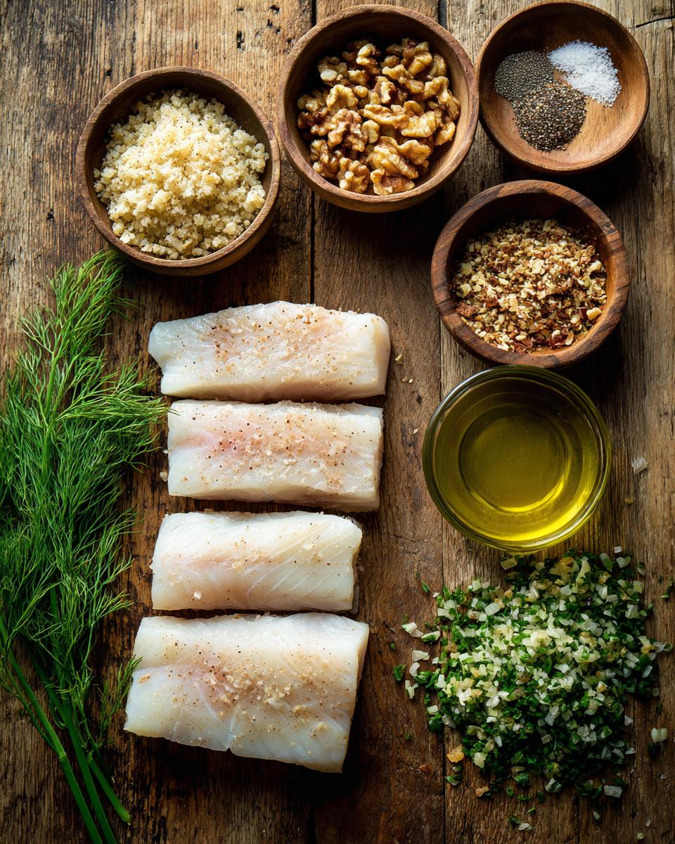 Baked Halibut with Fennel and Walnut Pangrattato - detail 1
