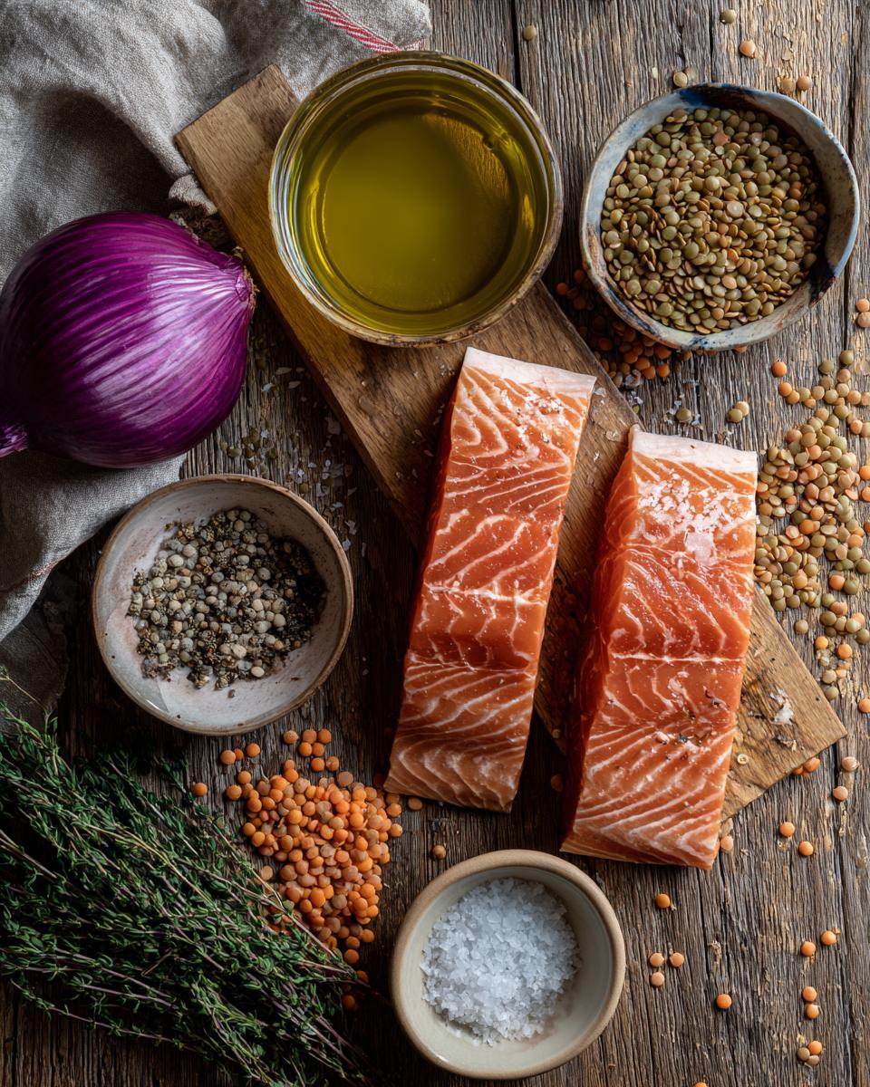 Puy Lentils with Seared Salmon - detail 1